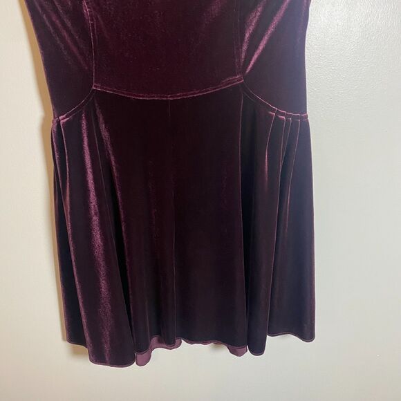 Free People Velvet Dress Women's Size L Burgundy Cocktail Party Holiday Evening - Picture 5 of 10